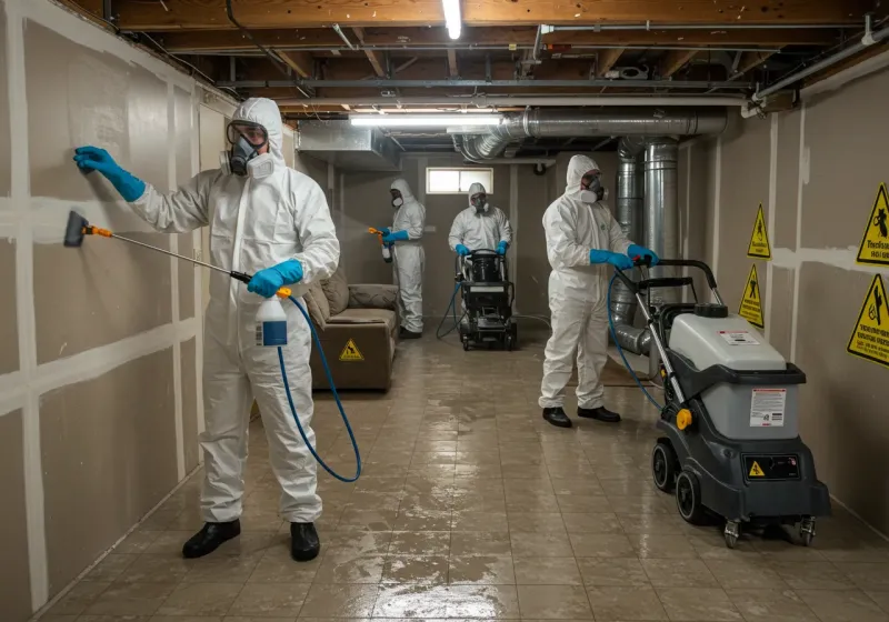 Basement Moisture Removal and Structural Drying process in King, NC